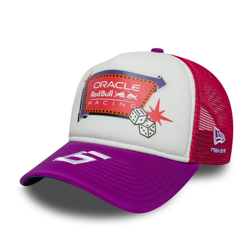Red Bull Racing Vegas Race Special Isack Hadjar White 9FORTY A-Frame Trucker Adjustable Cap