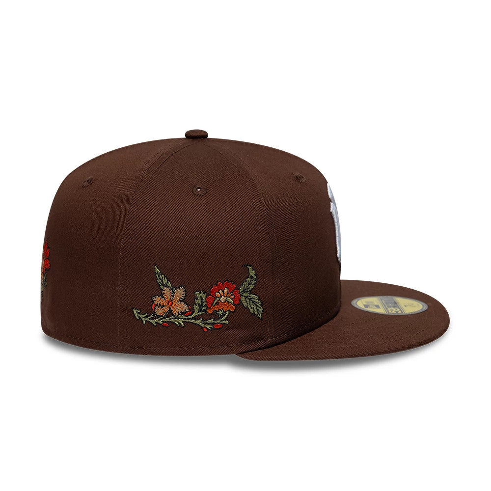 New York Yankees MLB Floral Dark Brown 59FIFTY Fitted Cap