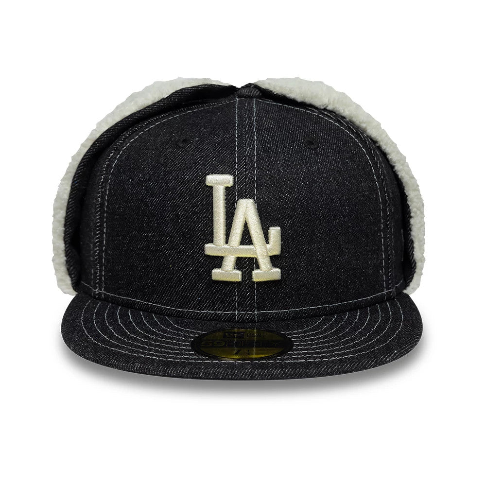 LA Dodgers MLB Denim Black Dogear 59FIFTY Fitted Cap