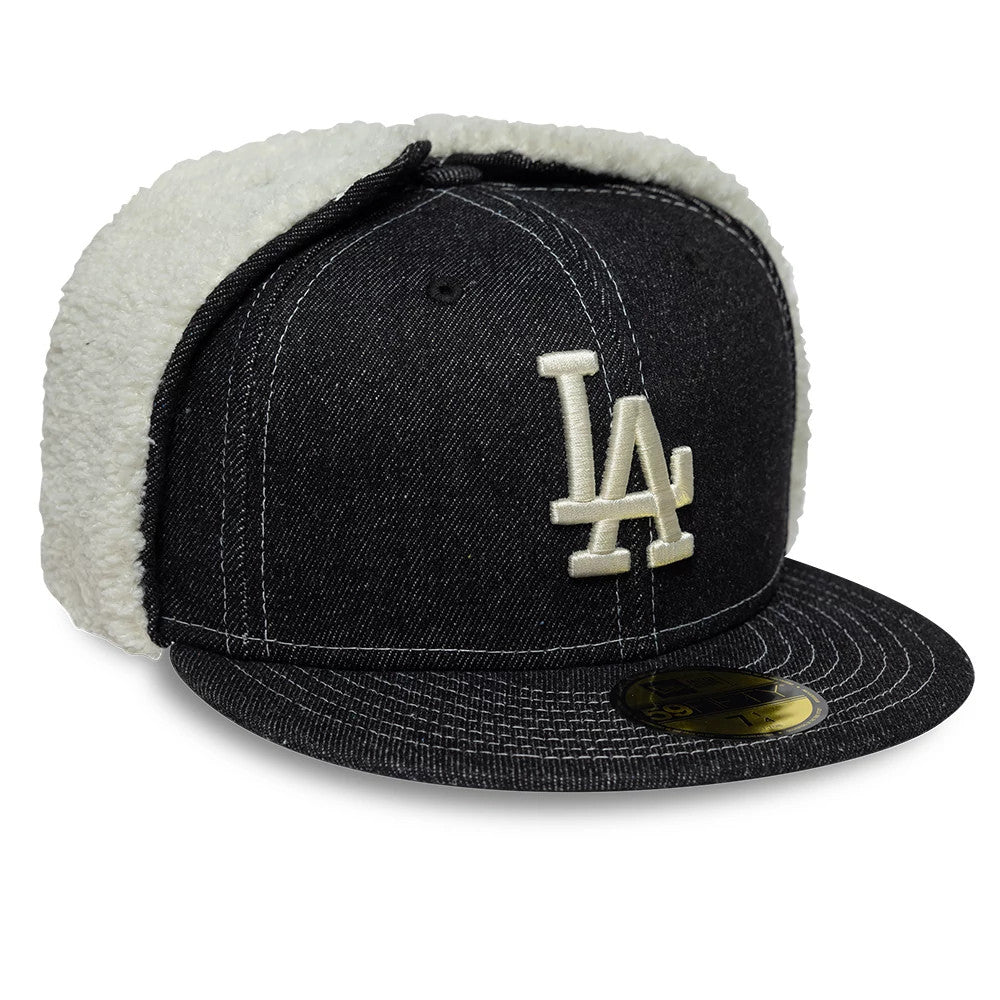LA Dodgers MLB Denim Black Dogear 59FIFTY Fitted Cap