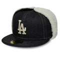 LA Dodgers MLB Denim Black Dogear 59FIFTY Fitted Cap