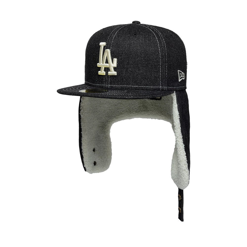 LA Dodgers MLB Denim Black Dogear 59FIFTY Fitted Cap