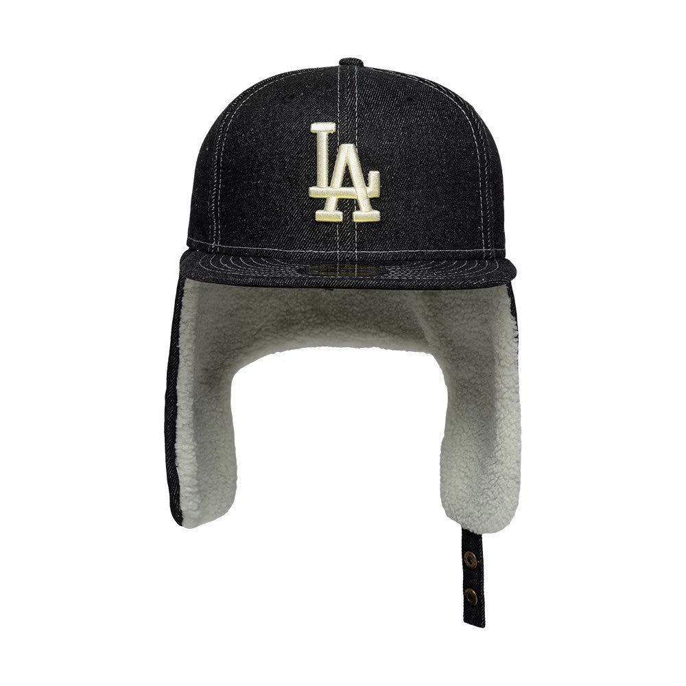 LA Dodgers MLB Denim Black Dogear 59FIFTY Fitted Cap