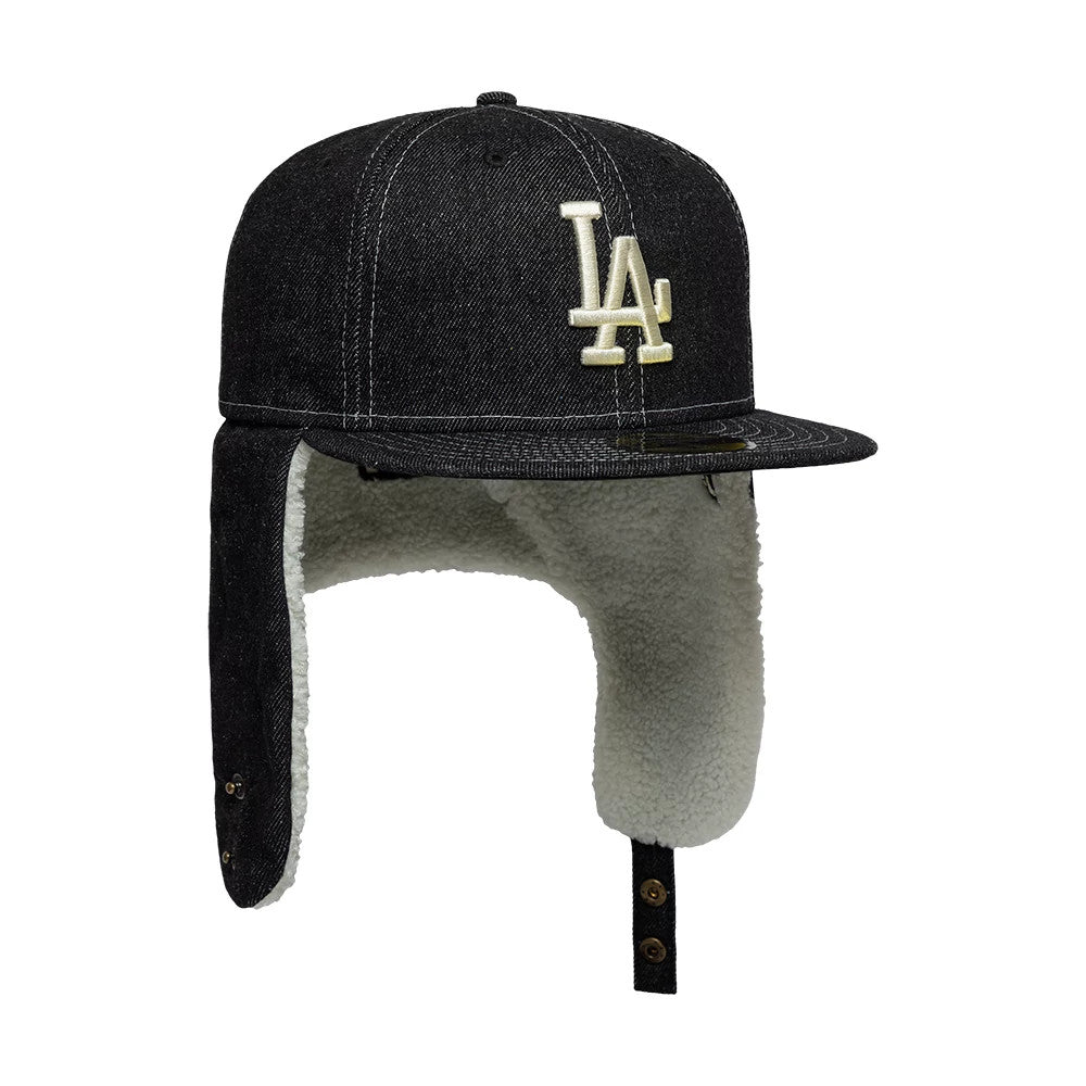 LA Dodgers MLB Denim Black Dogear 59FIFTY Fitted Cap