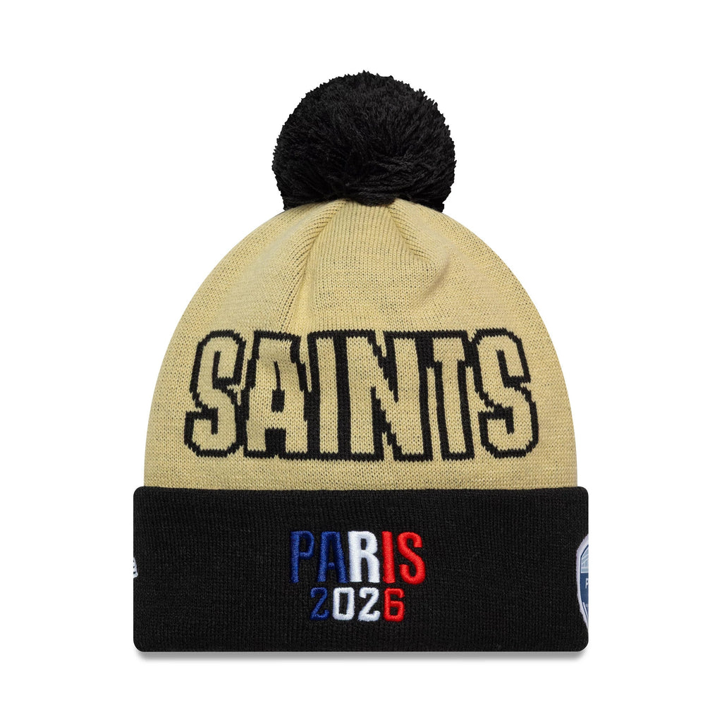 New Orleans Saints NFL International Games 2026 Paris Light Beige Cuff Knit Beanie Hat
