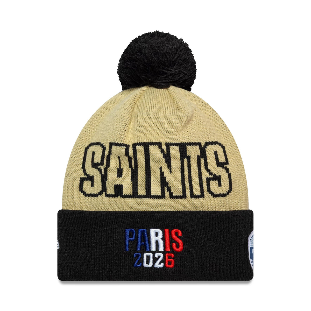 New Orleans Saints NFL International Games 2026 Paris Light Beige Cuff Knit Beanie Hat