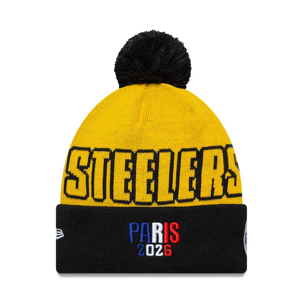 Pittsburgh Steelers NFL International Games 2026 Paris Dark Yellow Cuff Knit Beanie Hat