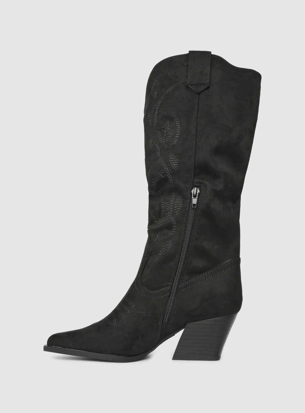 Faux suede cowboy boots