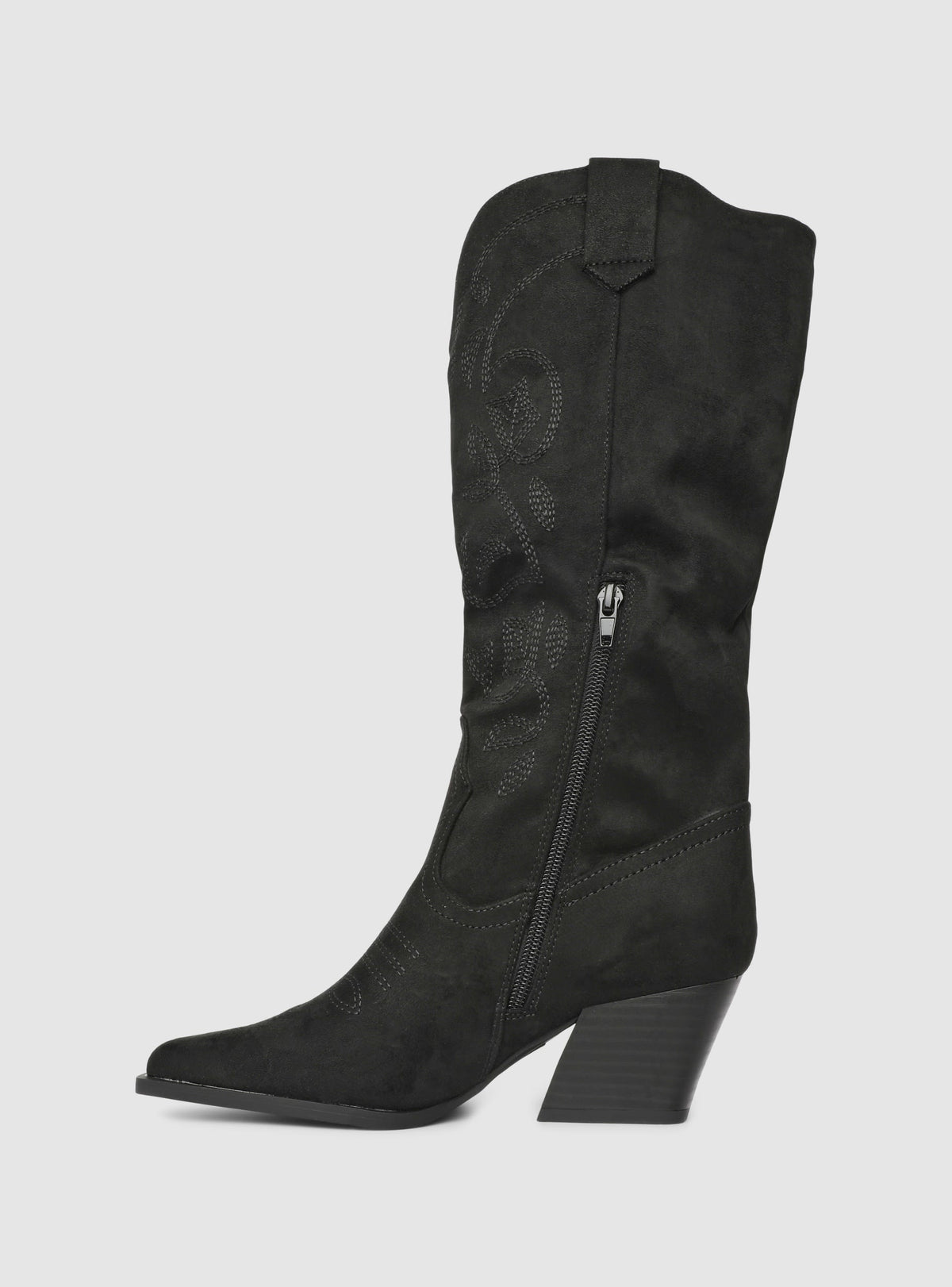 Faux suede cowboy boots