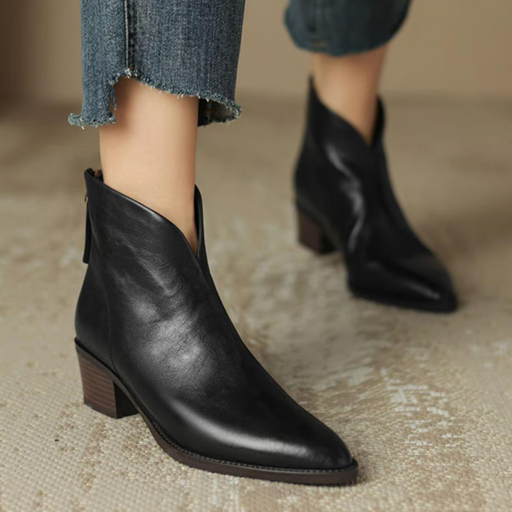 Camille | Botines de Lujo de Tacón Bajo