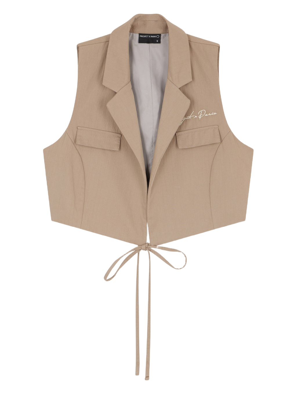 Taupe Suit Vest Top