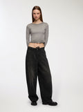 Black Belted Balloon Jeans