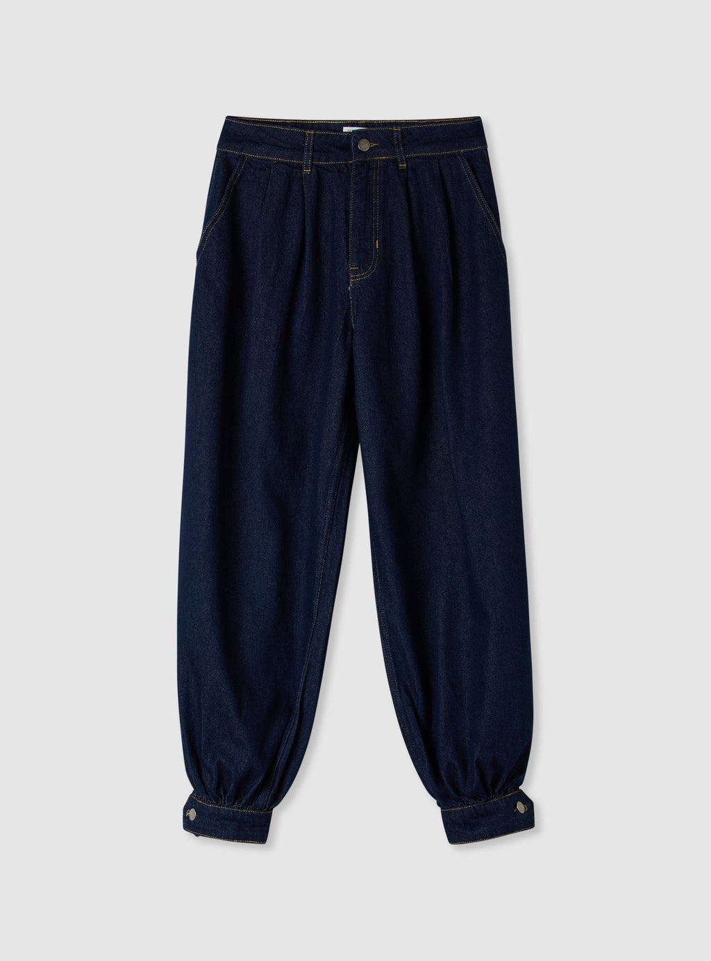 Dark Denim Blue Plain Balloon Jeans