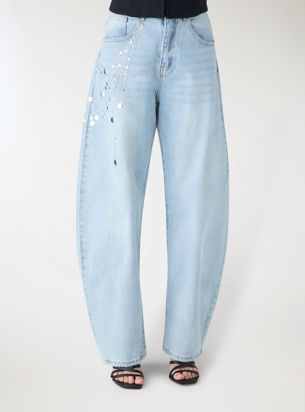 Light Blue High-Rise Wide-Leg Jeans