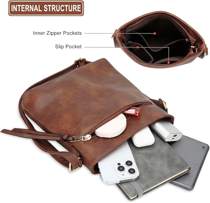 Pack de 3 Bolsos Hobo de Piel de Lujo
