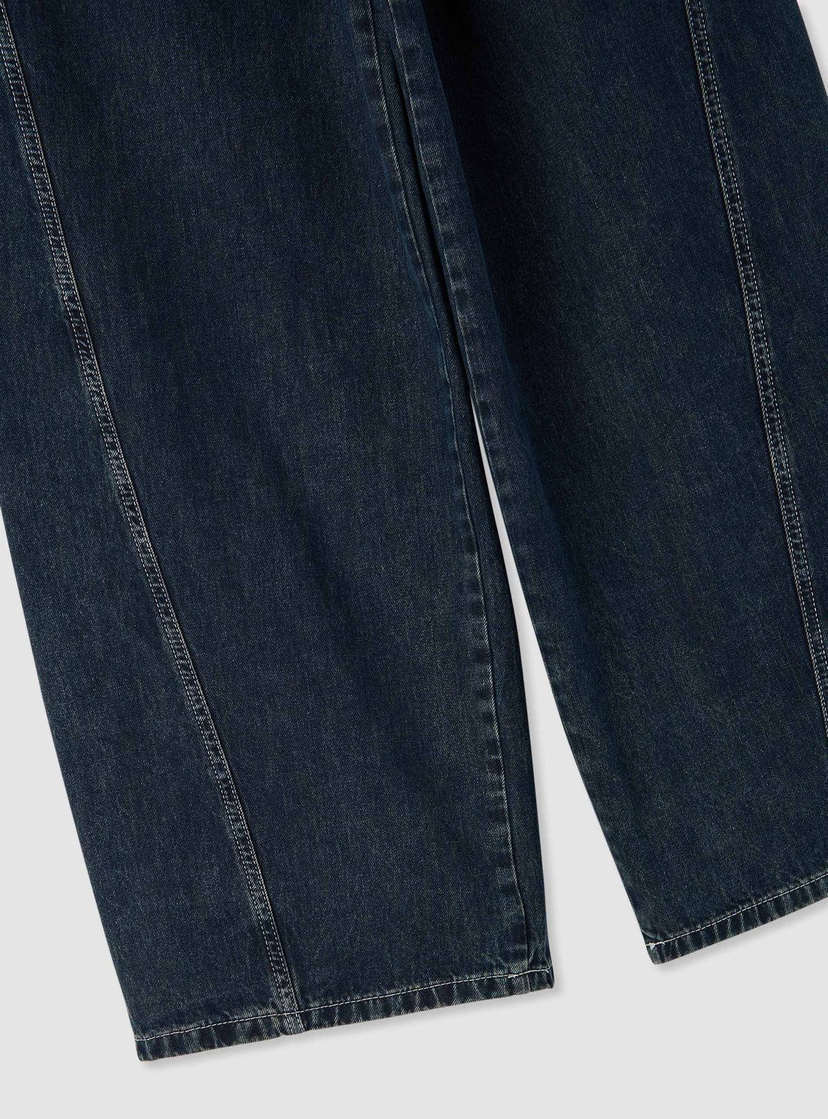 Dark Denim Wide Leg Drawstring Jeans