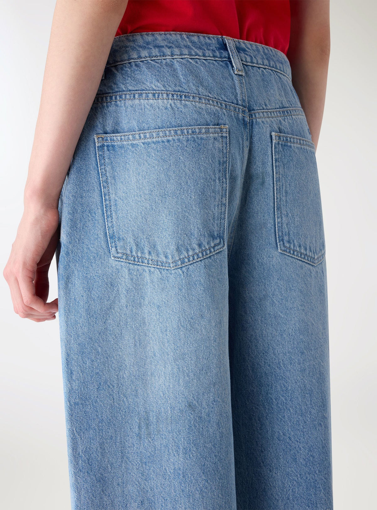 Light Denim Plain Baggy Jeans