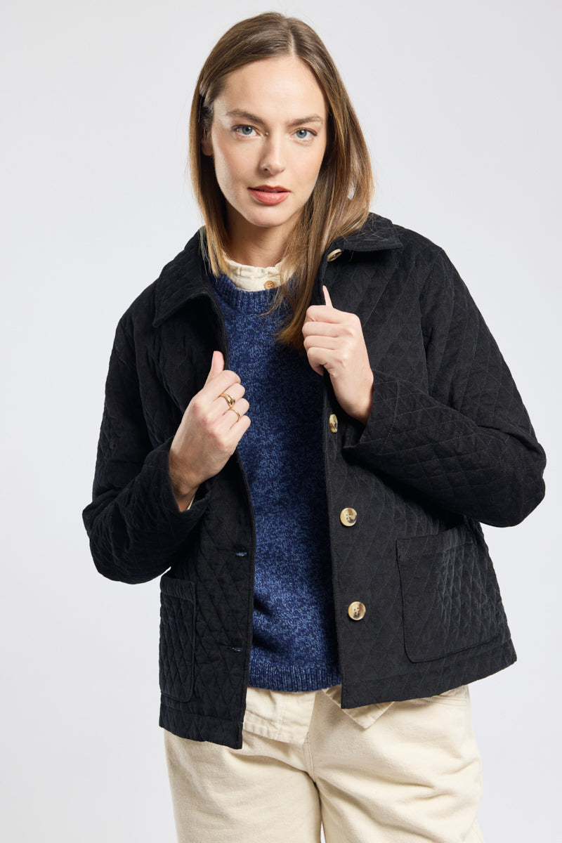 Alexandra | Chaqueta de velour acolchada de algodón