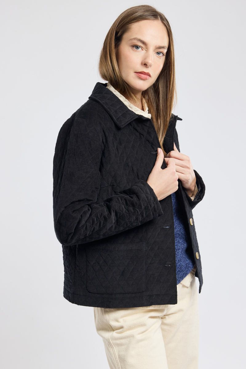 Alexandra | Chaqueta de velour acolchada de algodón