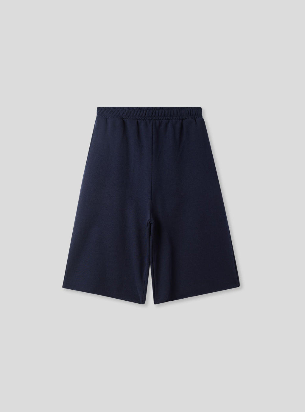 Dark Blue Fleece Long Bermuda Shorts