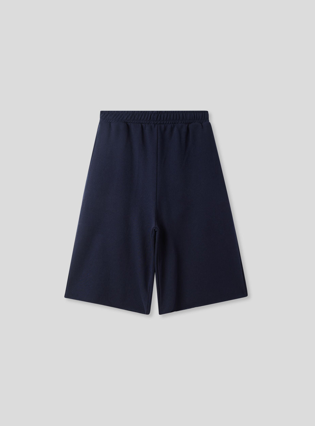 Dark Blue Fleece Long Bermuda Shorts