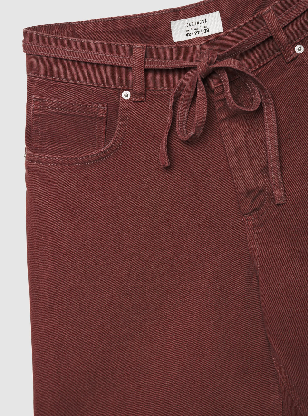 Bermudas con Cintura Anudada Caoba