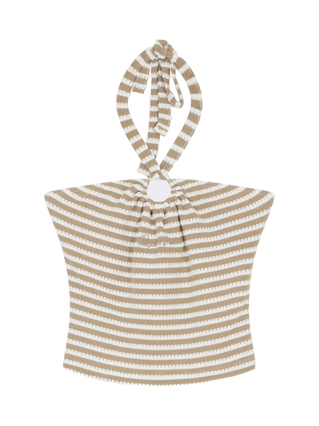 Olive Striped Crop Top