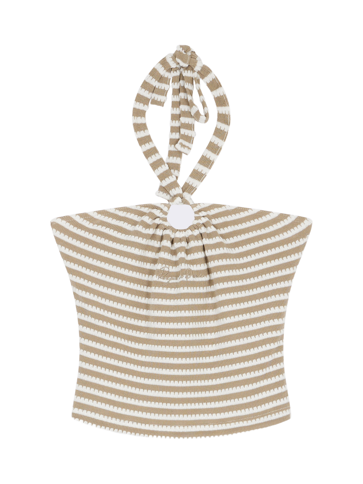 Olive Striped Crop Top