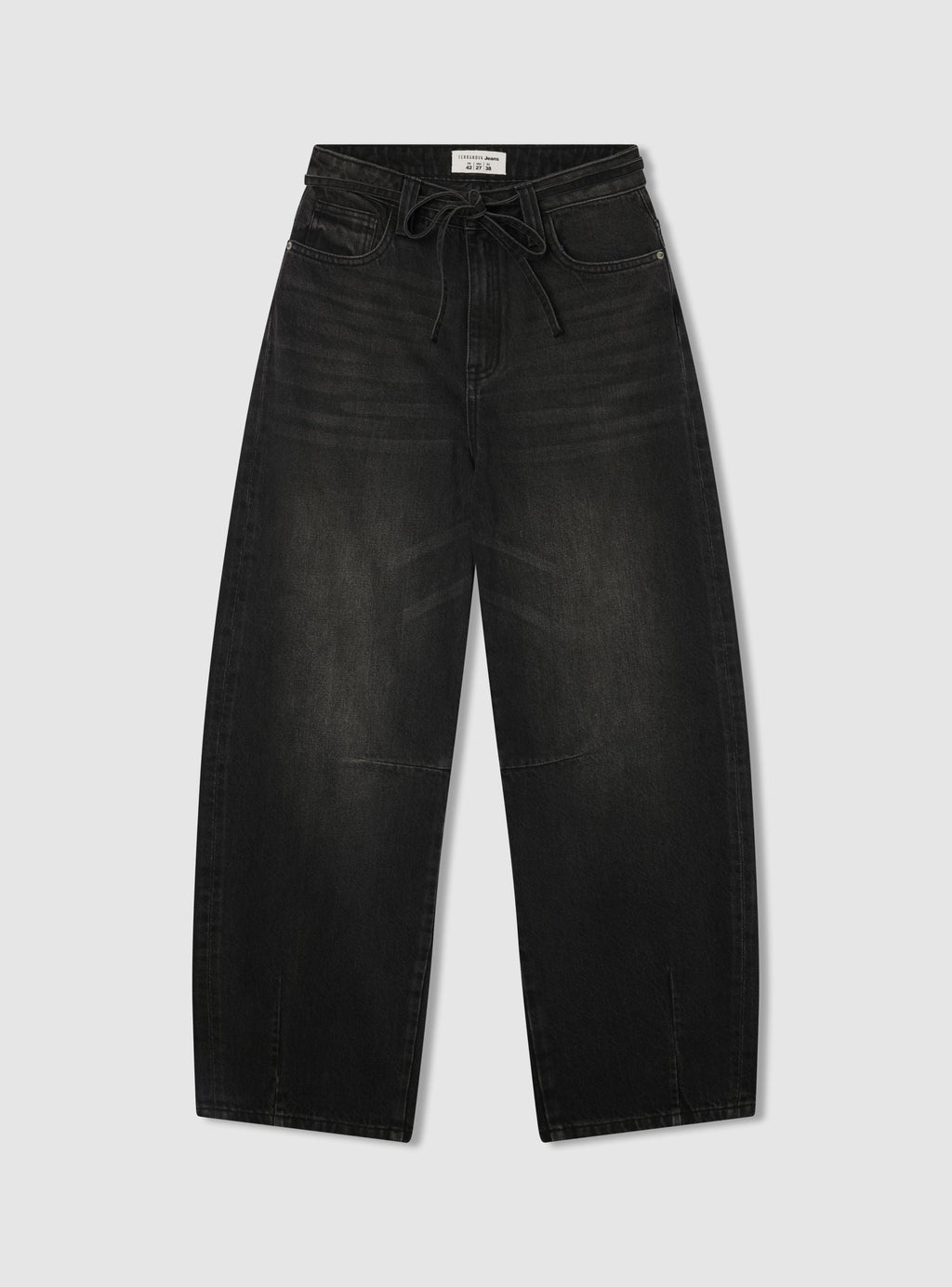 Black Belted Balloon Jeans