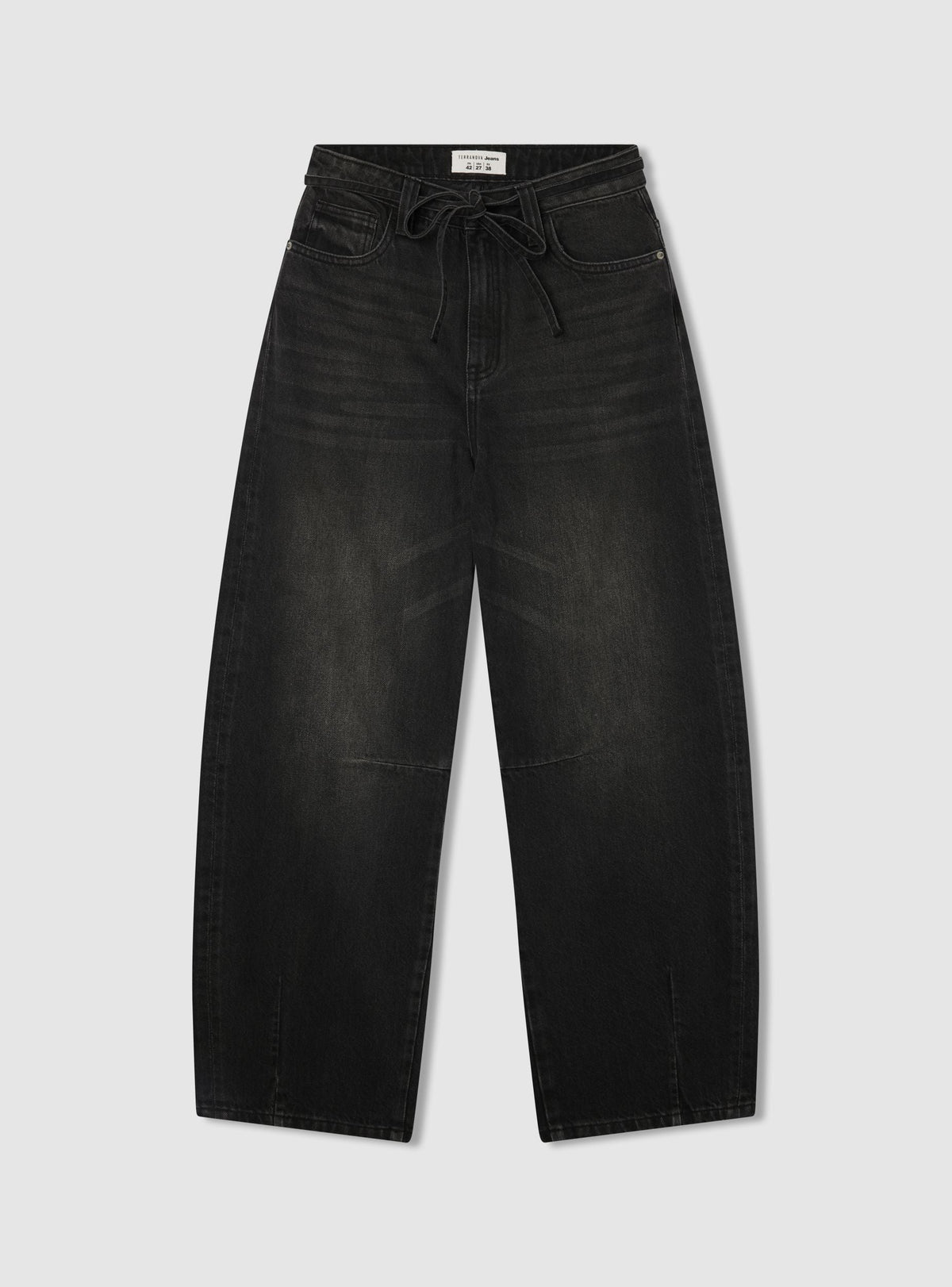 Black Belted Balloon Jeans
