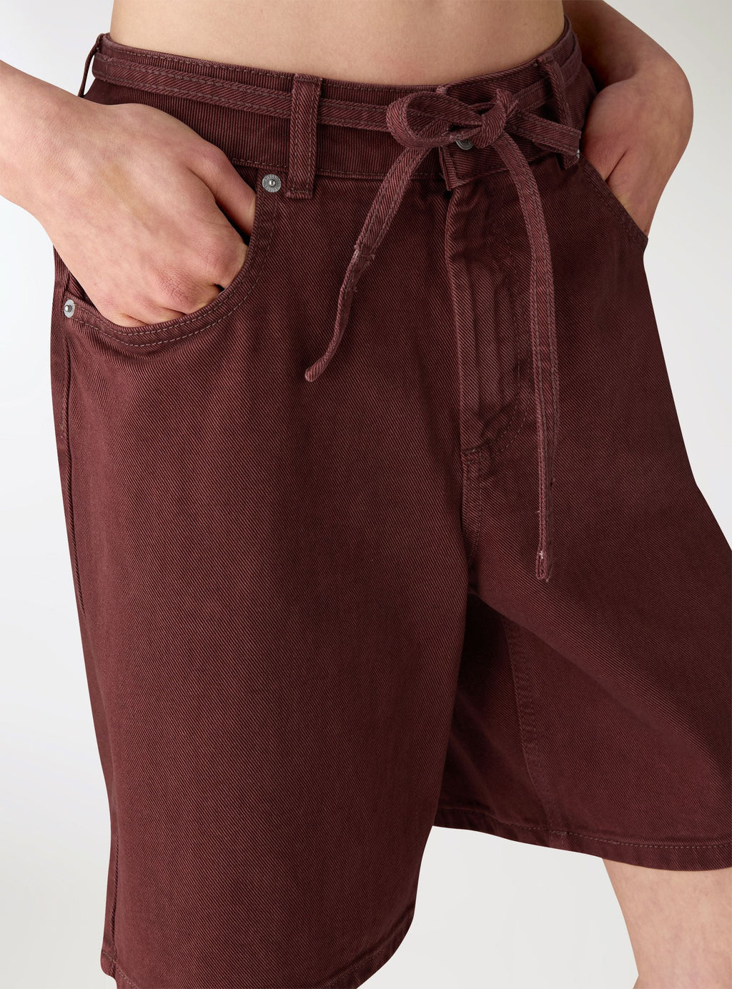 Bermudas con Cintura Anudada Caoba