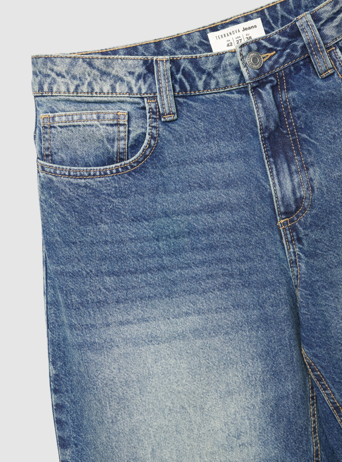 High-Rise Balloon Jeans Medium Blue Denim