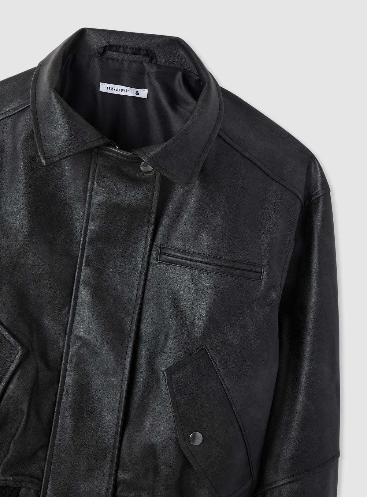 Faux leather trench coat
