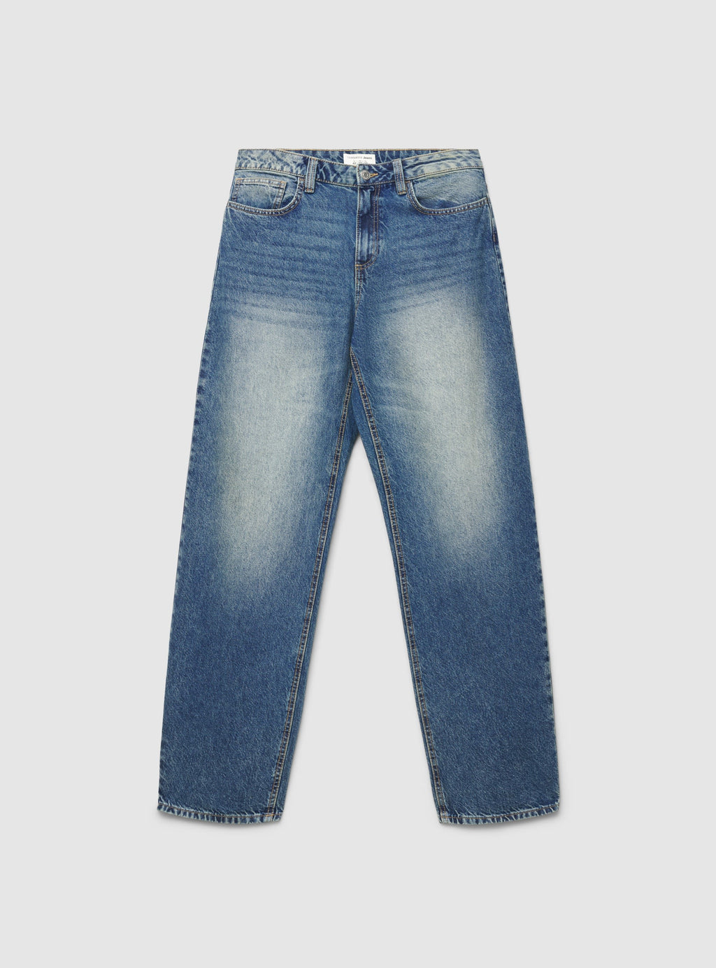High-Rise Balloon Jeans Medium Blue Denim