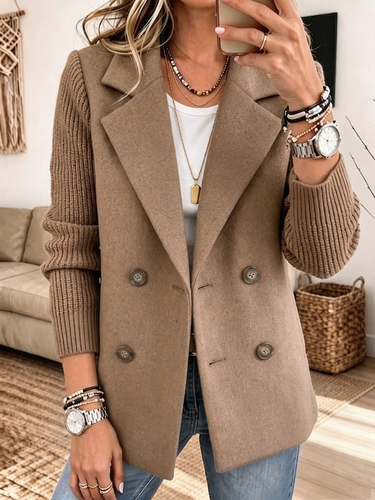 Antonia - Blazer Elegante con Mangas de Punto