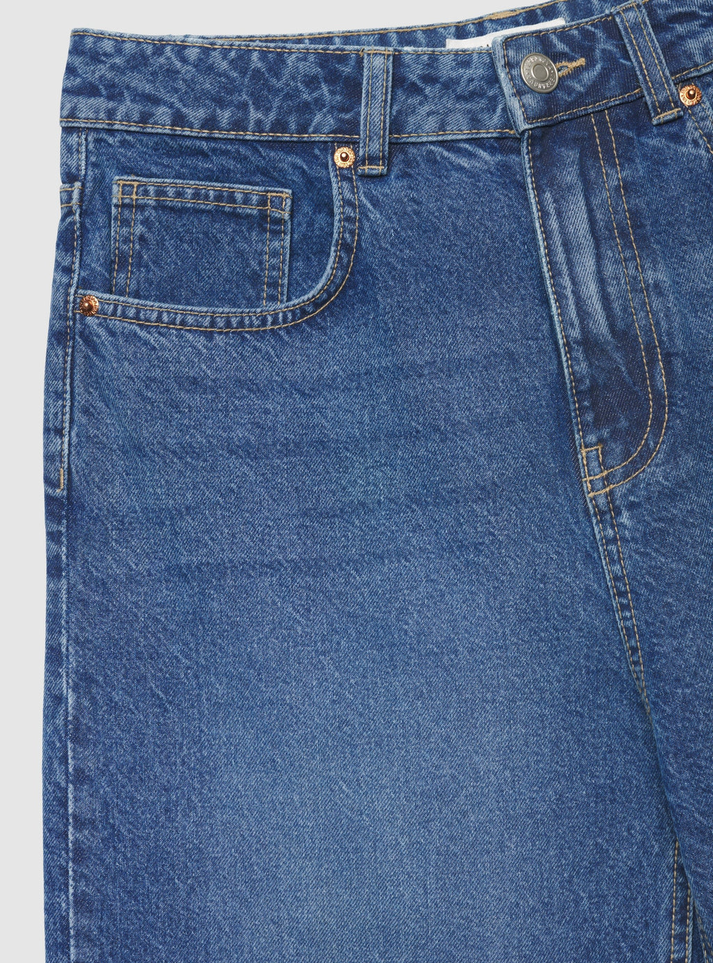 Wide-Leg Cuff Jeans Medium Denim Blue