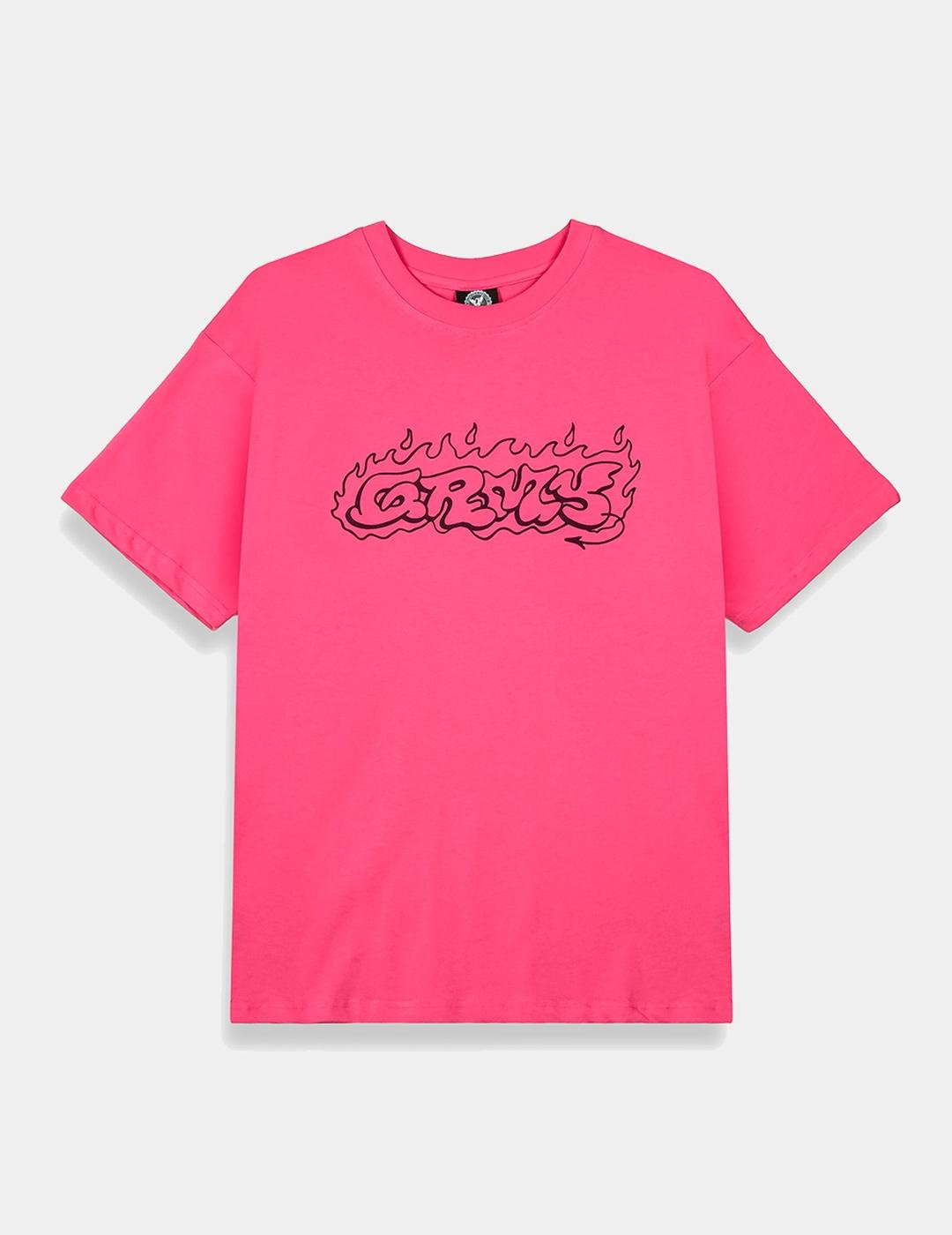 GRIMEY THE SHELTER THROW UP T-shirt - Fuchsia