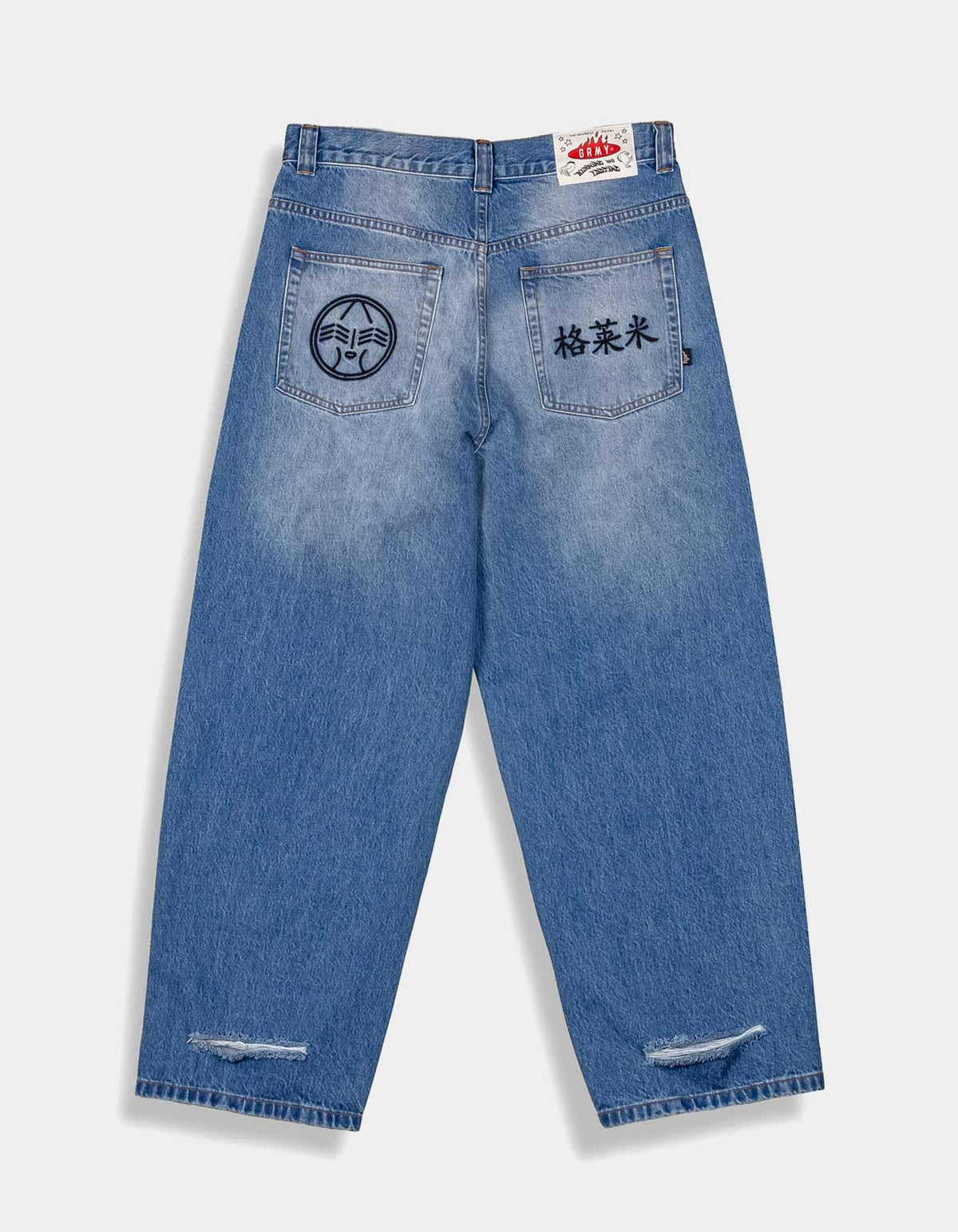GRIMEY ROYAL PAW BIG BOY DNM Pants - Washed Blue