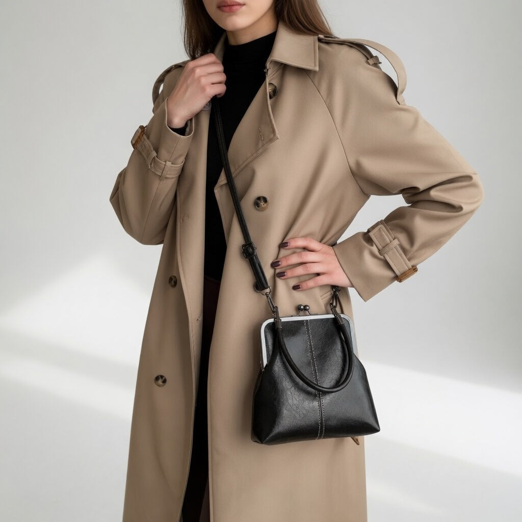 Honorine | Bolso de Mano Retro con Cierre de Clip