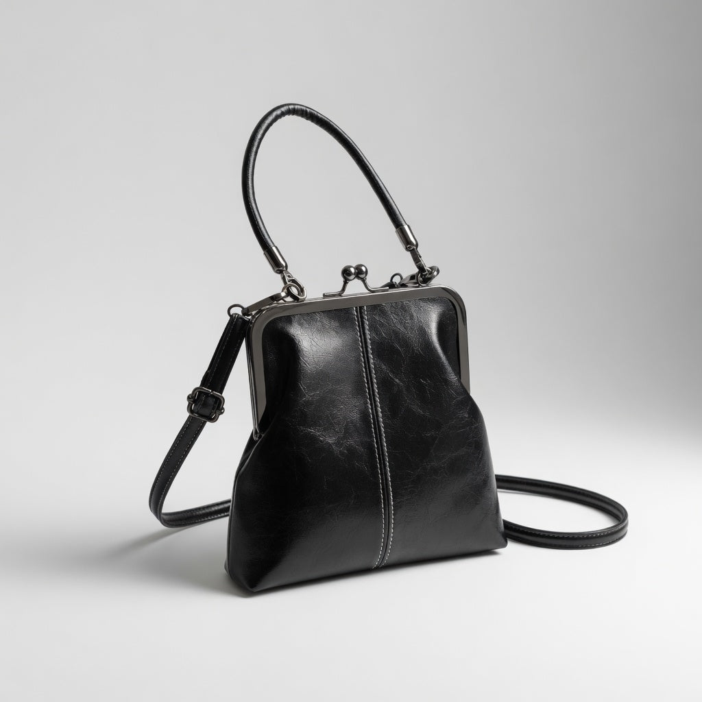 Honorine | Bolso de Mano Retro con Cierre de Clip