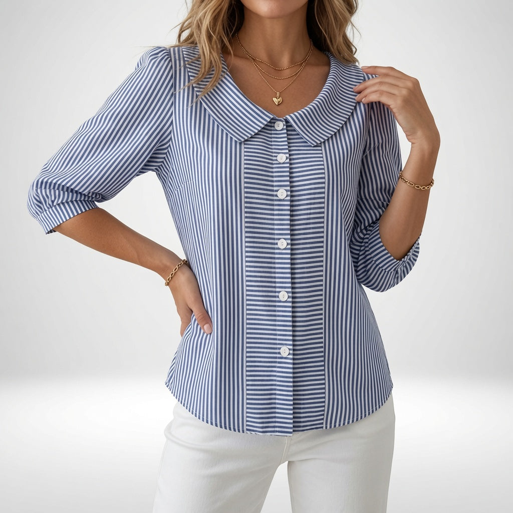 Zélie | Blusa de Rayas con Mangas Abullonadas