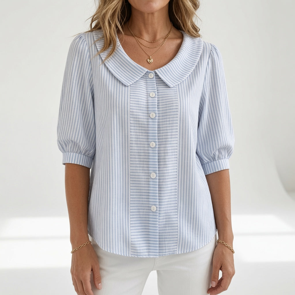 Zélie | Blusa de Rayas con Mangas Abullonadas