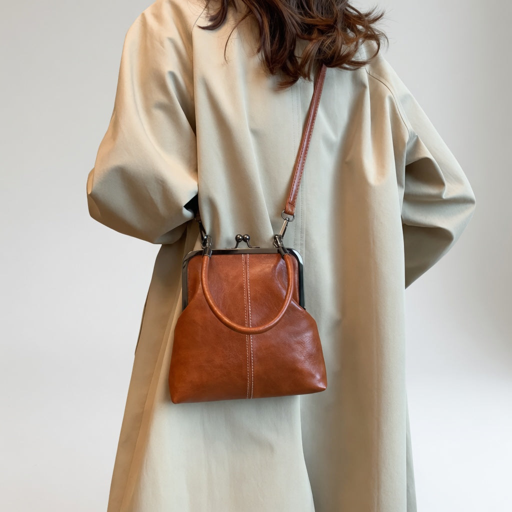 Honorine | Bolso de Mano Retro con Cierre de Clip