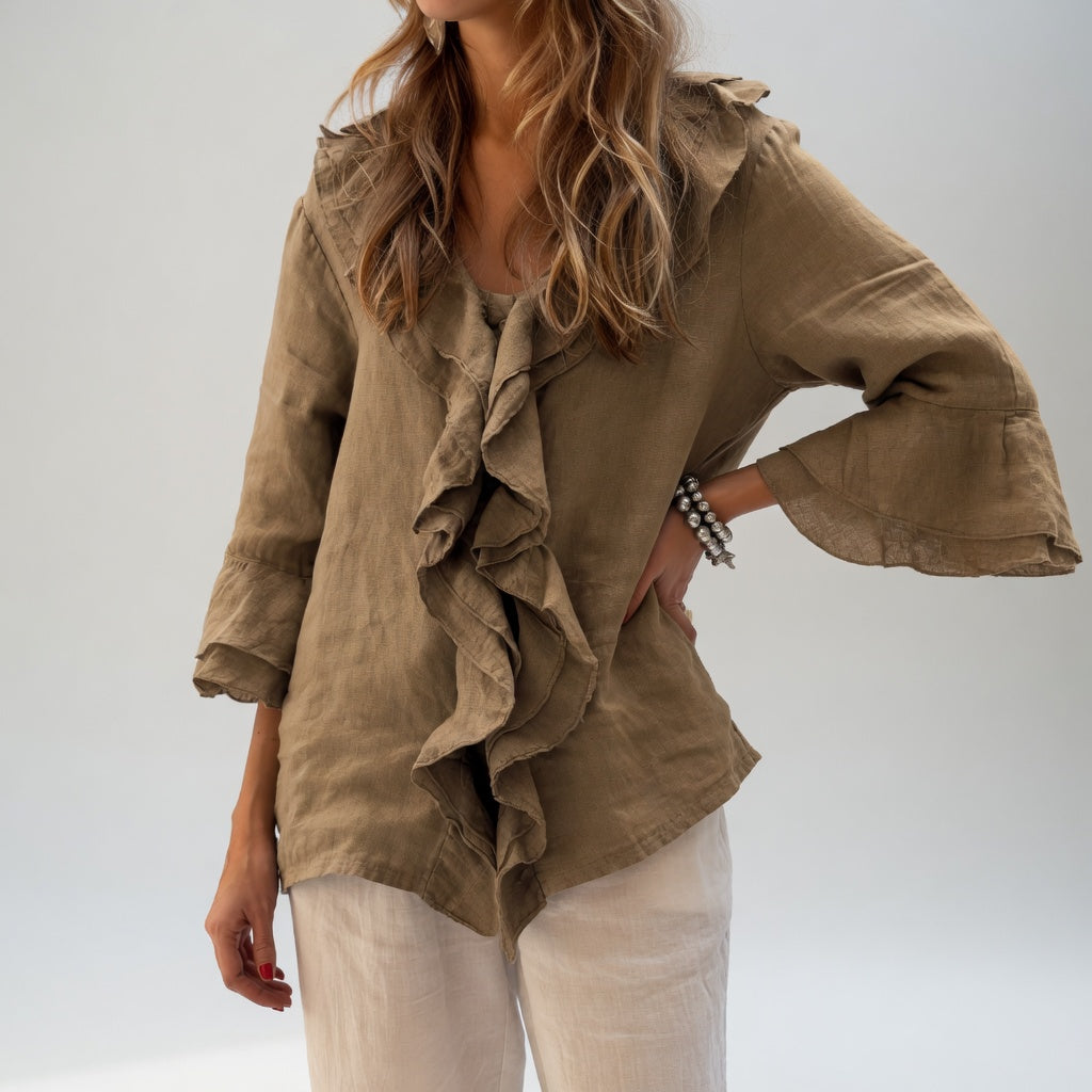 Apolline | Blusa Fluida con Cuello de Volante