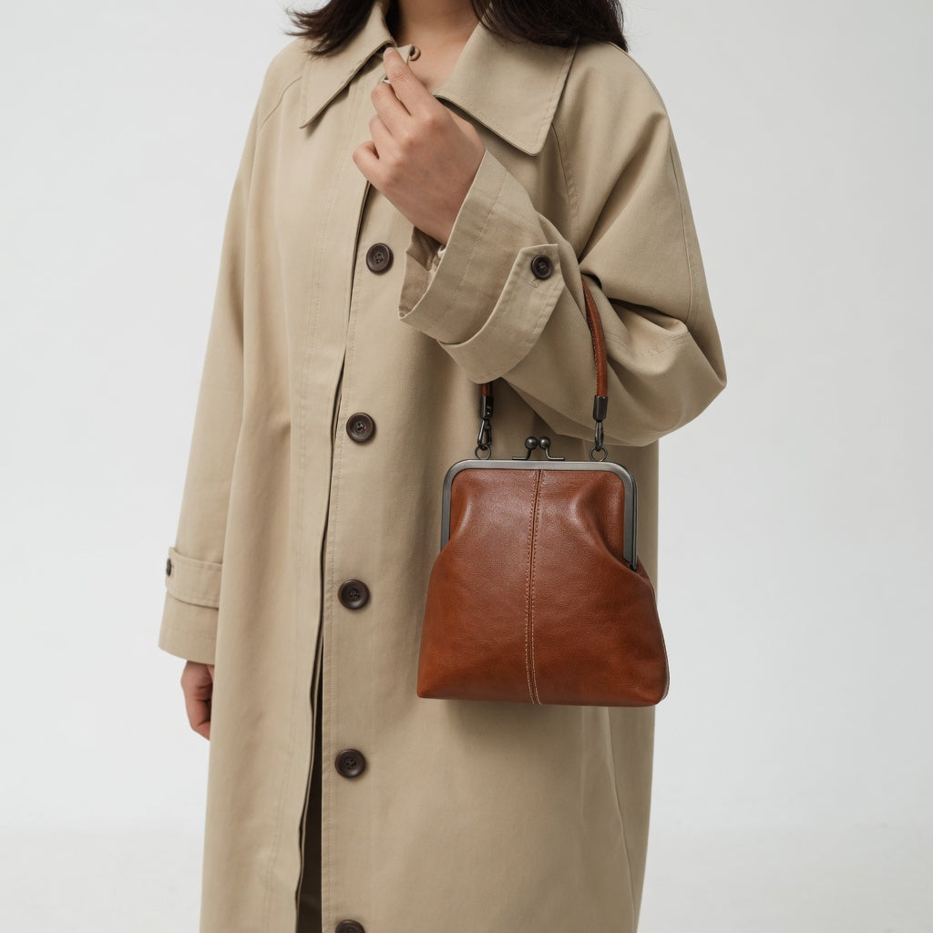 Honorine | Bolso de Mano Retro con Cierre de Clip