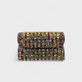 Claudia - Bolso de hombro con cadena elegante y diamantes de colores