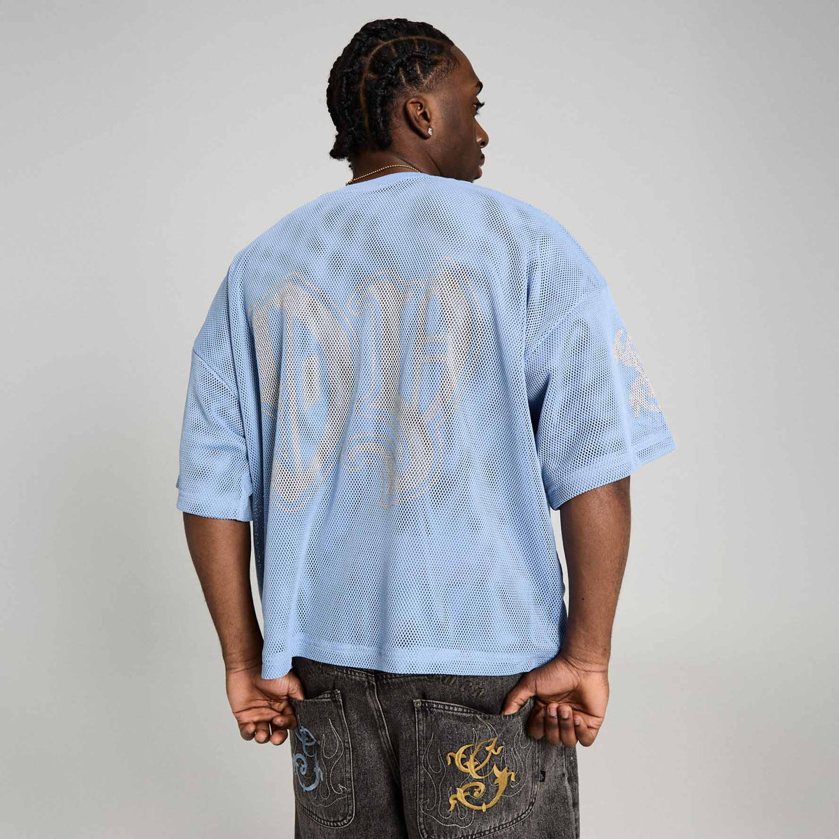 Camiseta Chief Watcher Mesh Boxy Azul Claro