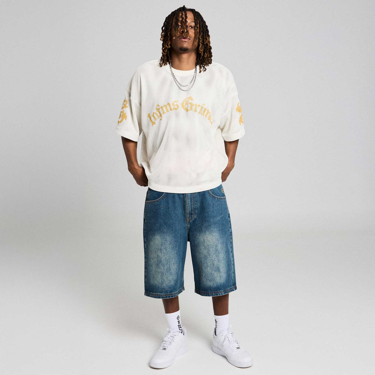 Camiseta Chief Watcher Mesh Boxy Blanco Roto