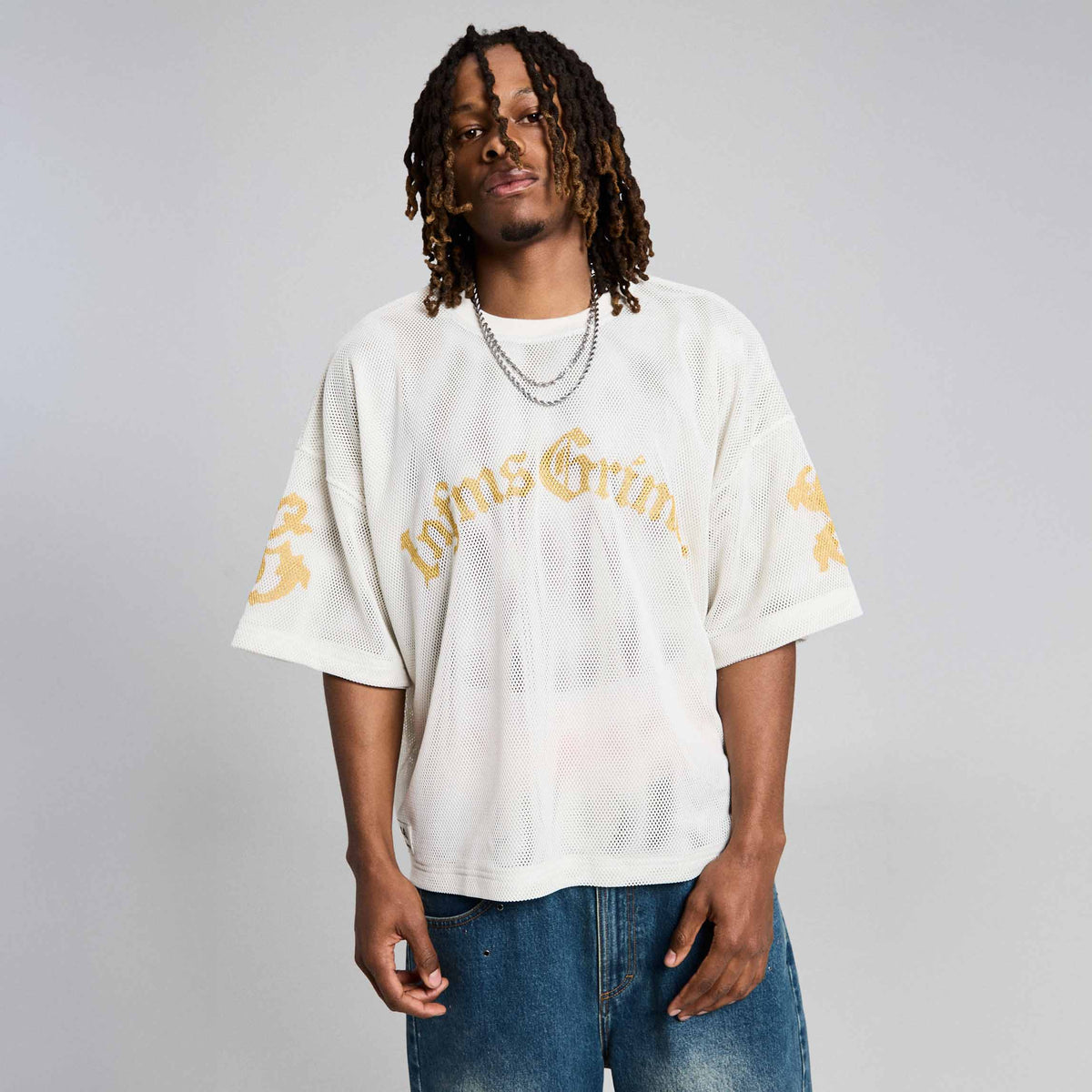 Camiseta Chief Watcher Mesh Boxy Blanco Roto