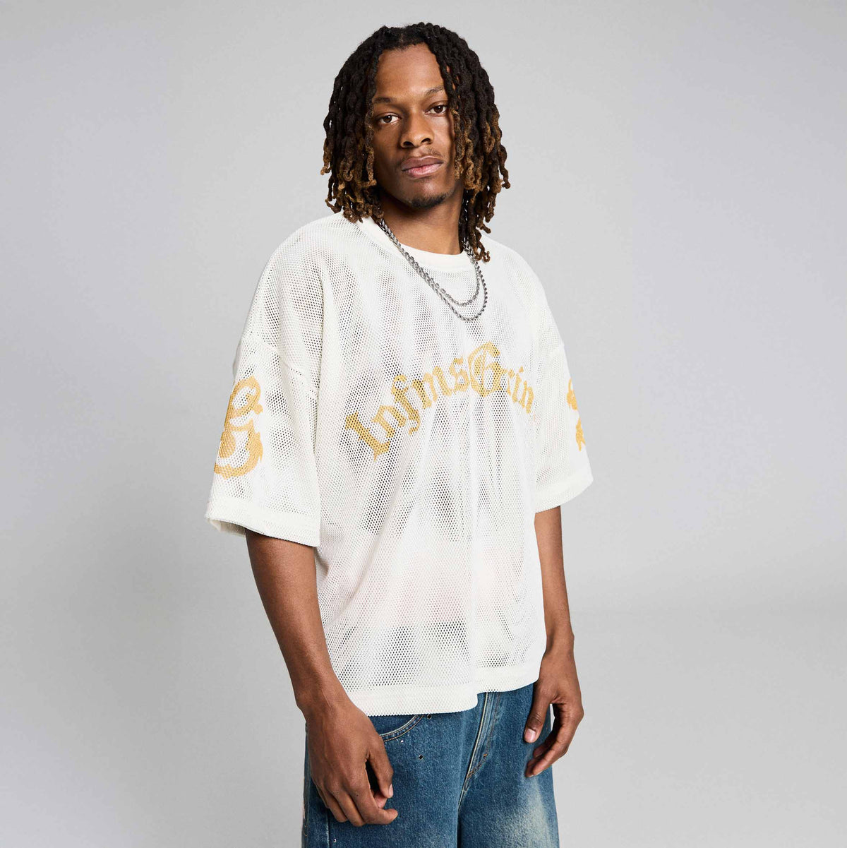 Camiseta Chief Watcher Mesh Boxy Blanco Roto